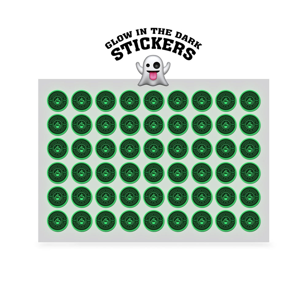1.5" Custom Printed Glow in the Dark Stickers