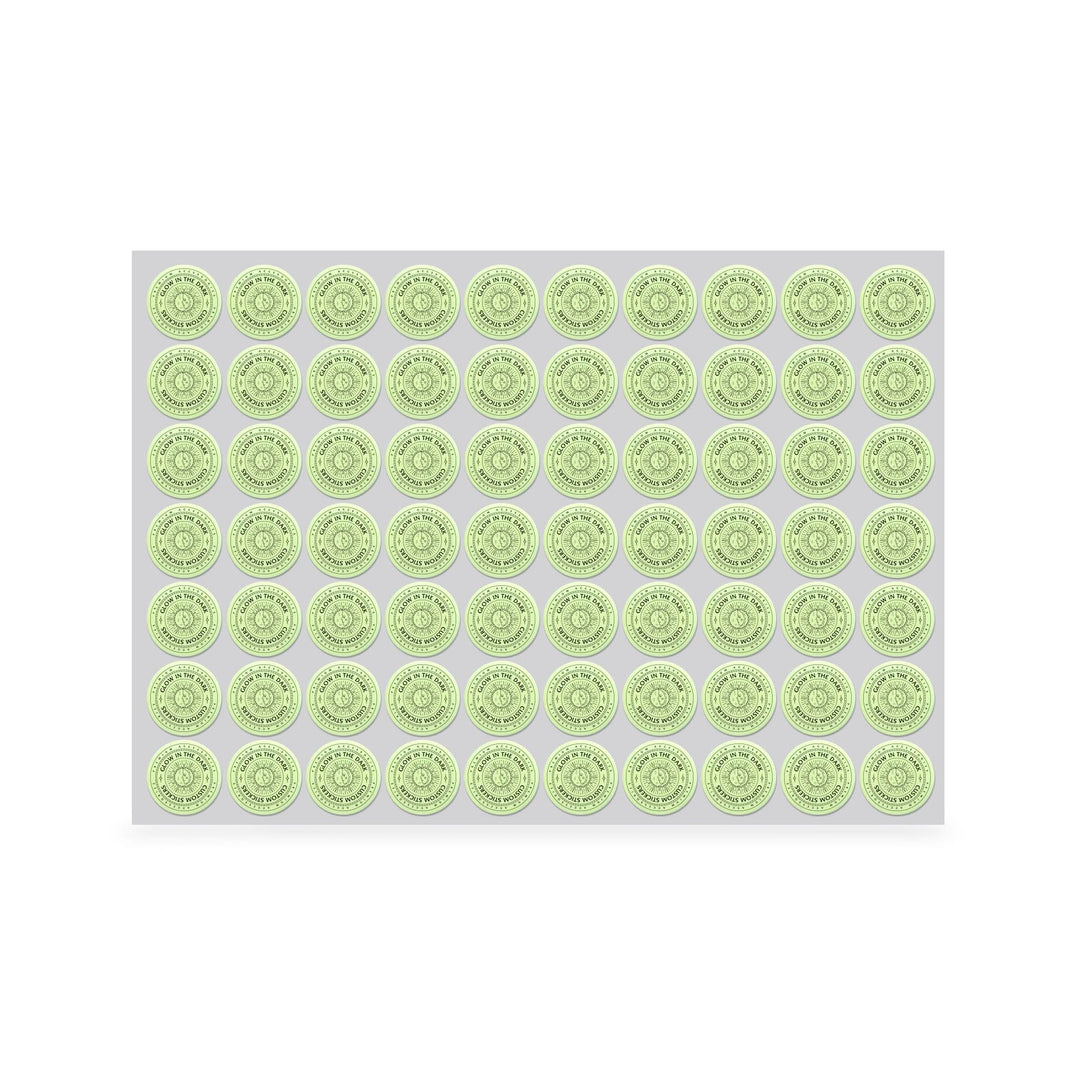 1" Custom Printed Glow in the Dark Stickers
