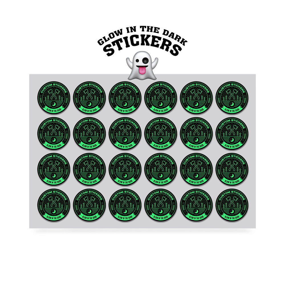 2.5" Custom Printed Glow in the Dark Stickers