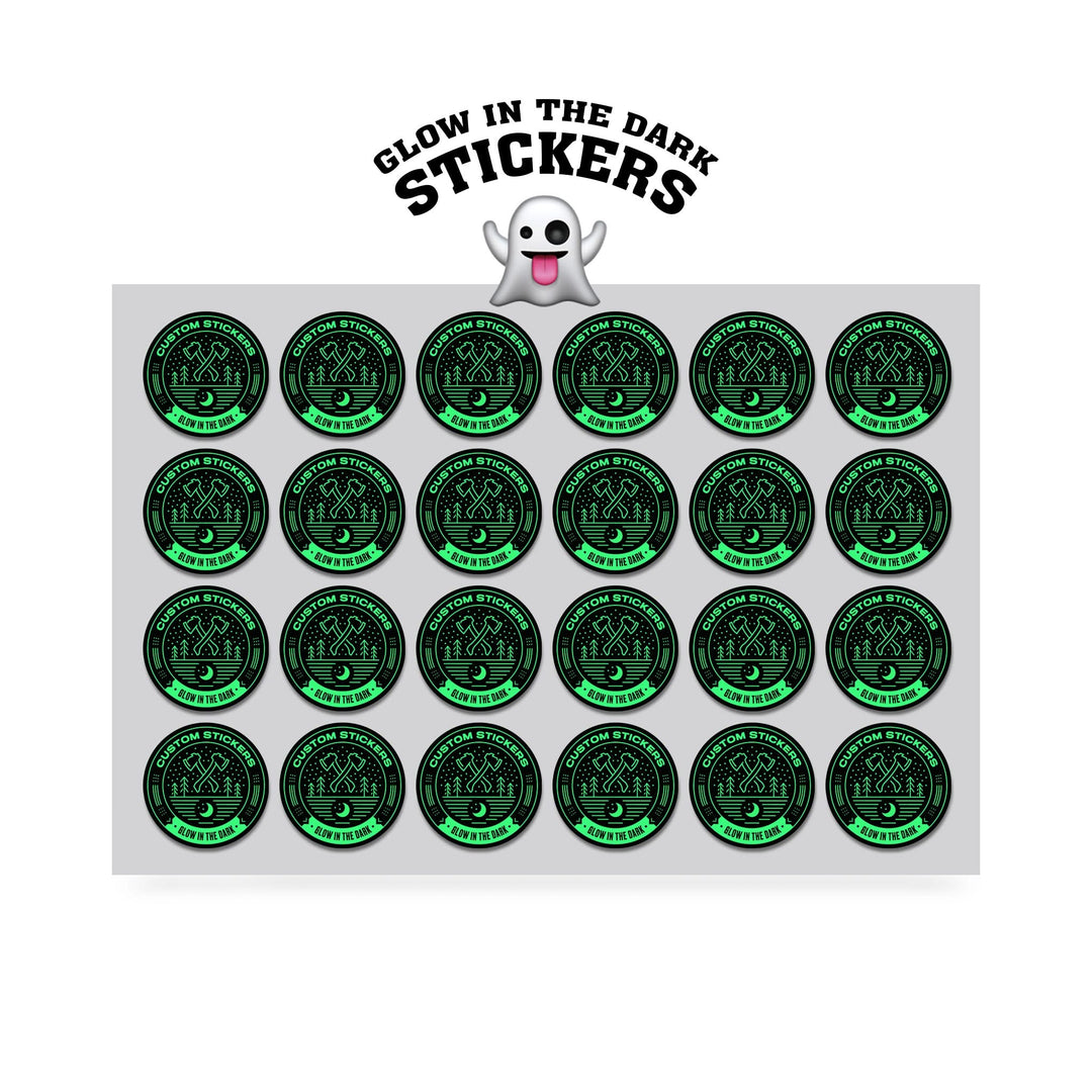2.5" Custom Printed Glow in the Dark Stickers