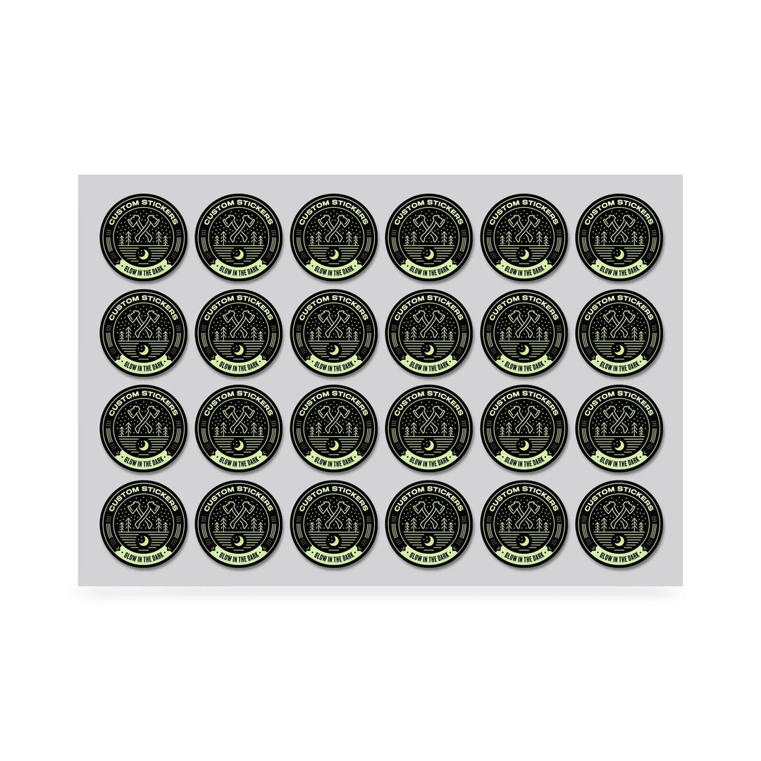 2.5" Custom Printed Glow in the Dark Stickers