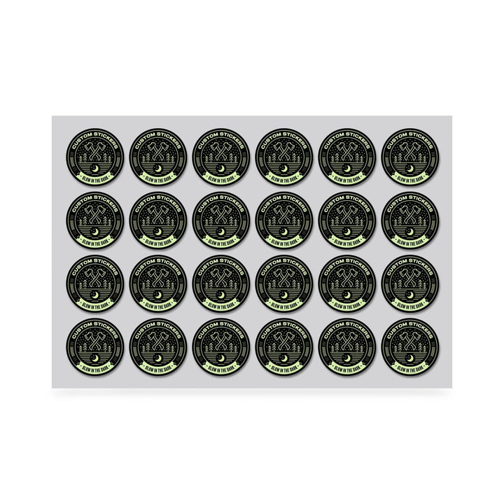 2.5" Custom Printed Glow in the Dark Stickers