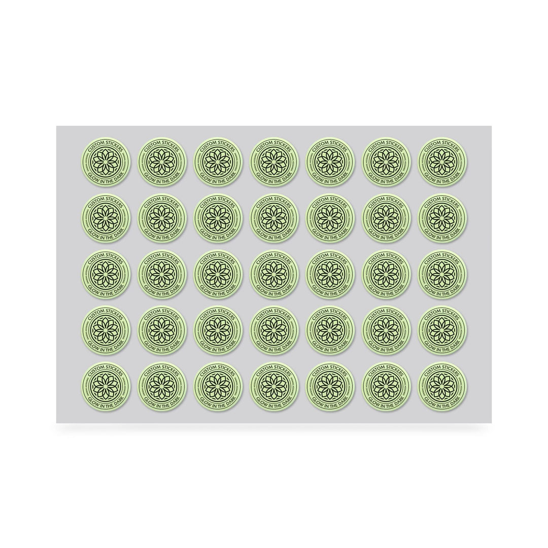 2" Custom Printed Glow in the Dark Stickers