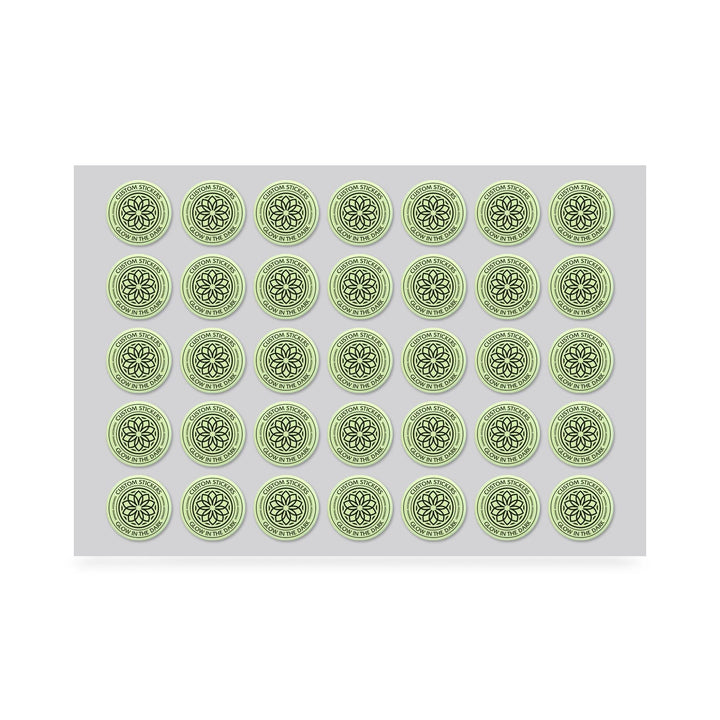 2" Custom Printed Glow in the Dark Stickers