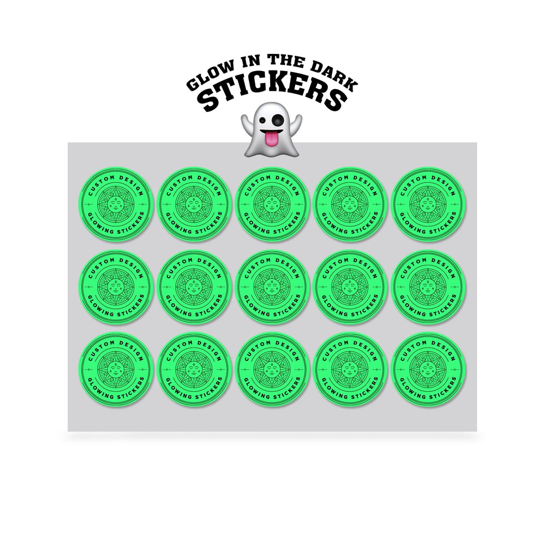 3" Custom Printed Glow in the Dark Stickers