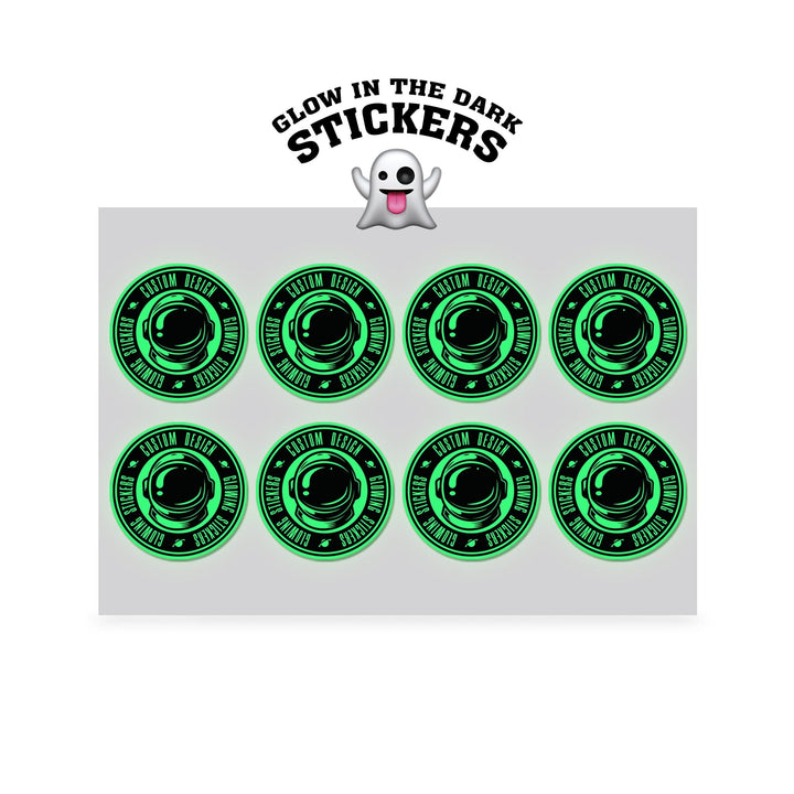 4" Custom Printed Glow in the Dark Stickers