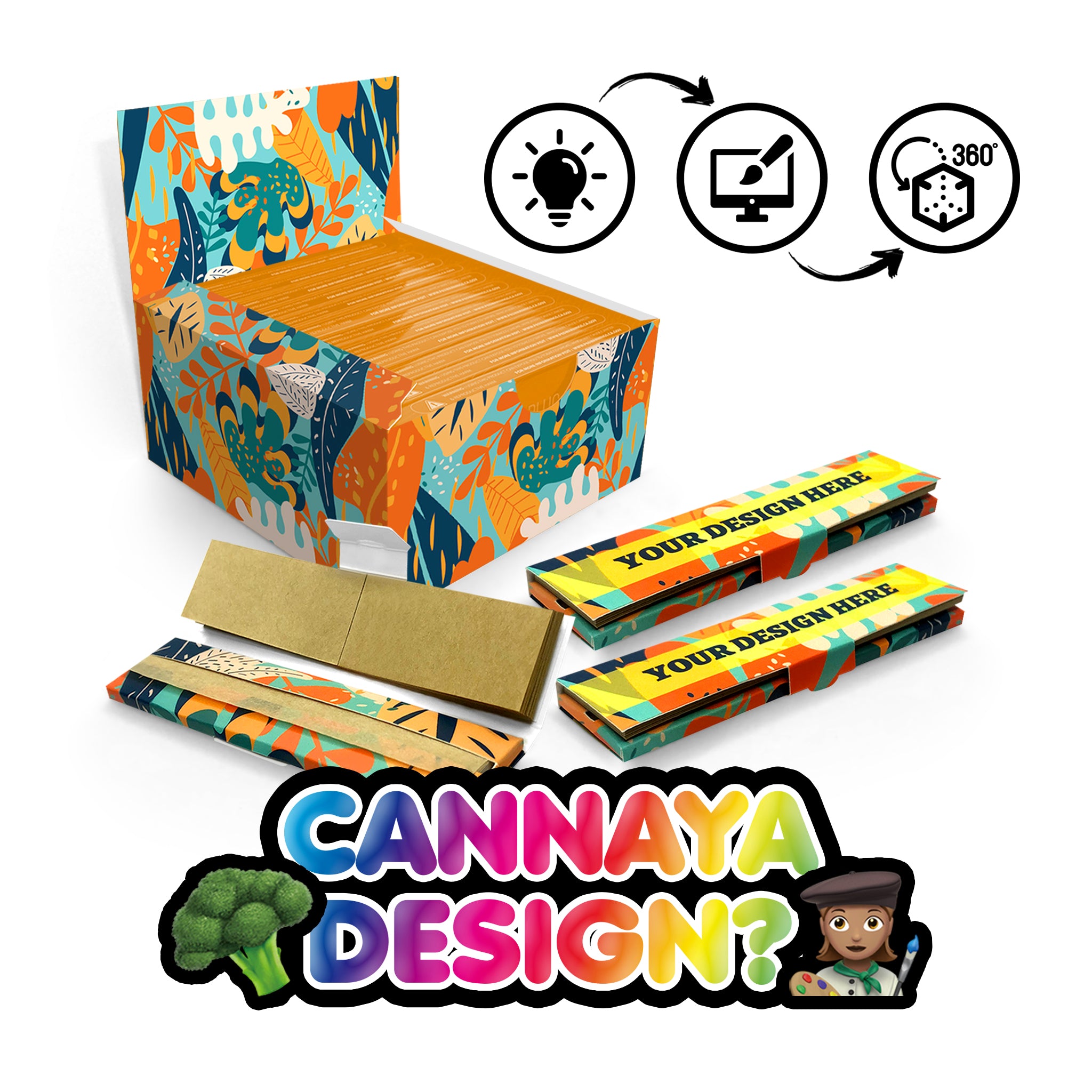 🥦 CANNAYA DESIGN? 👩‍🎨 - LOW MINIMUM Rolling Papers + CRUTCHES (ONE AND A QUARTER)