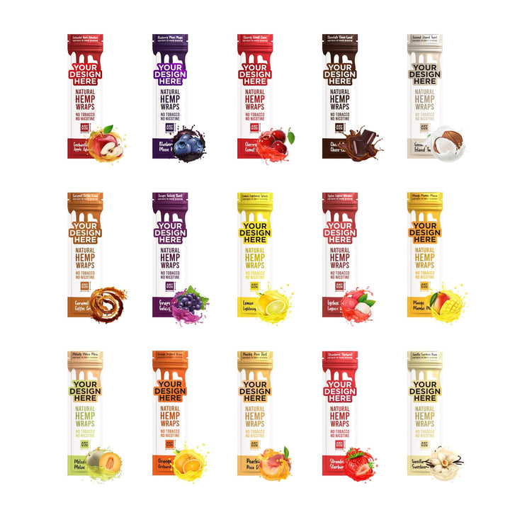 CUSTOM FLAVORED HEMP WRAP CURLS IN MYLAR BAG