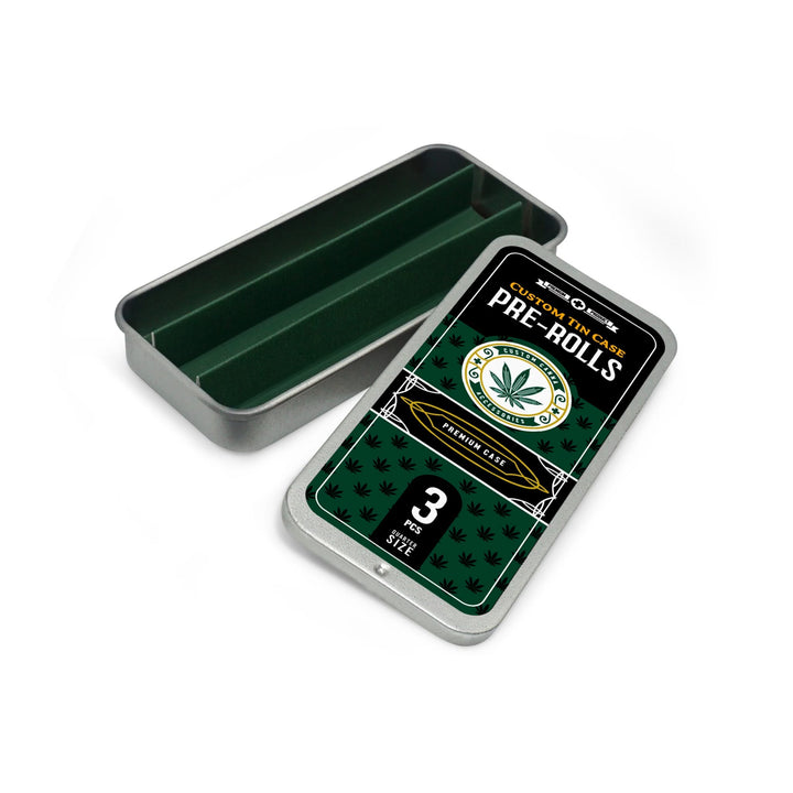 Custom Pre Rolled Cone Tin Case 3PK in Quarter Size