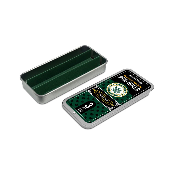 Custom Pre Rolled Cone Tin Case 3PK in Quarter Size