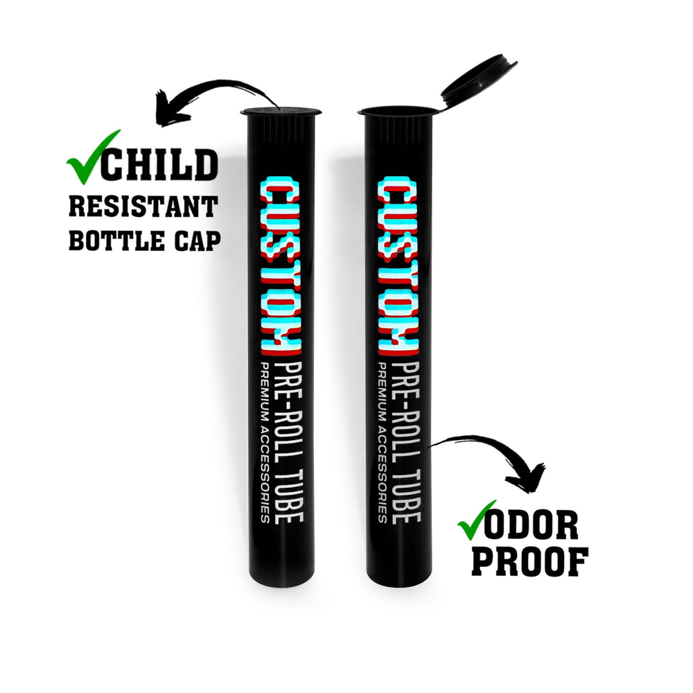Custom Pre Rolled Plastic Tube With Child Resistant Cap