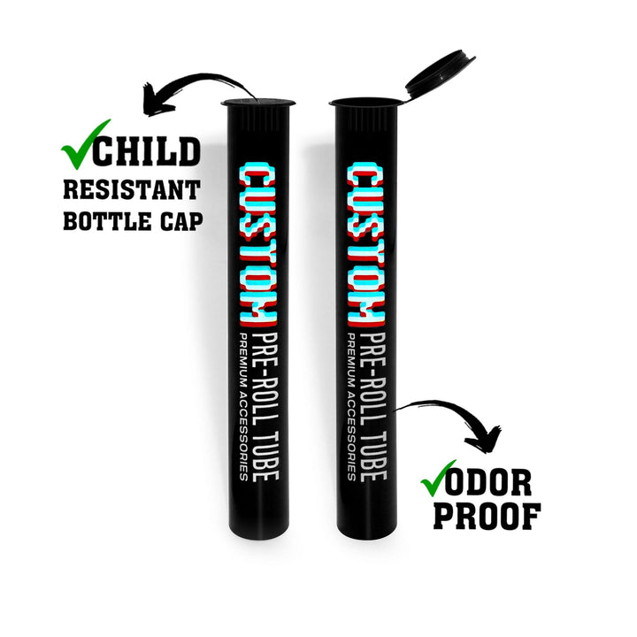 Custom Pre Rolled Plastic Tube With Child Resistant Cap