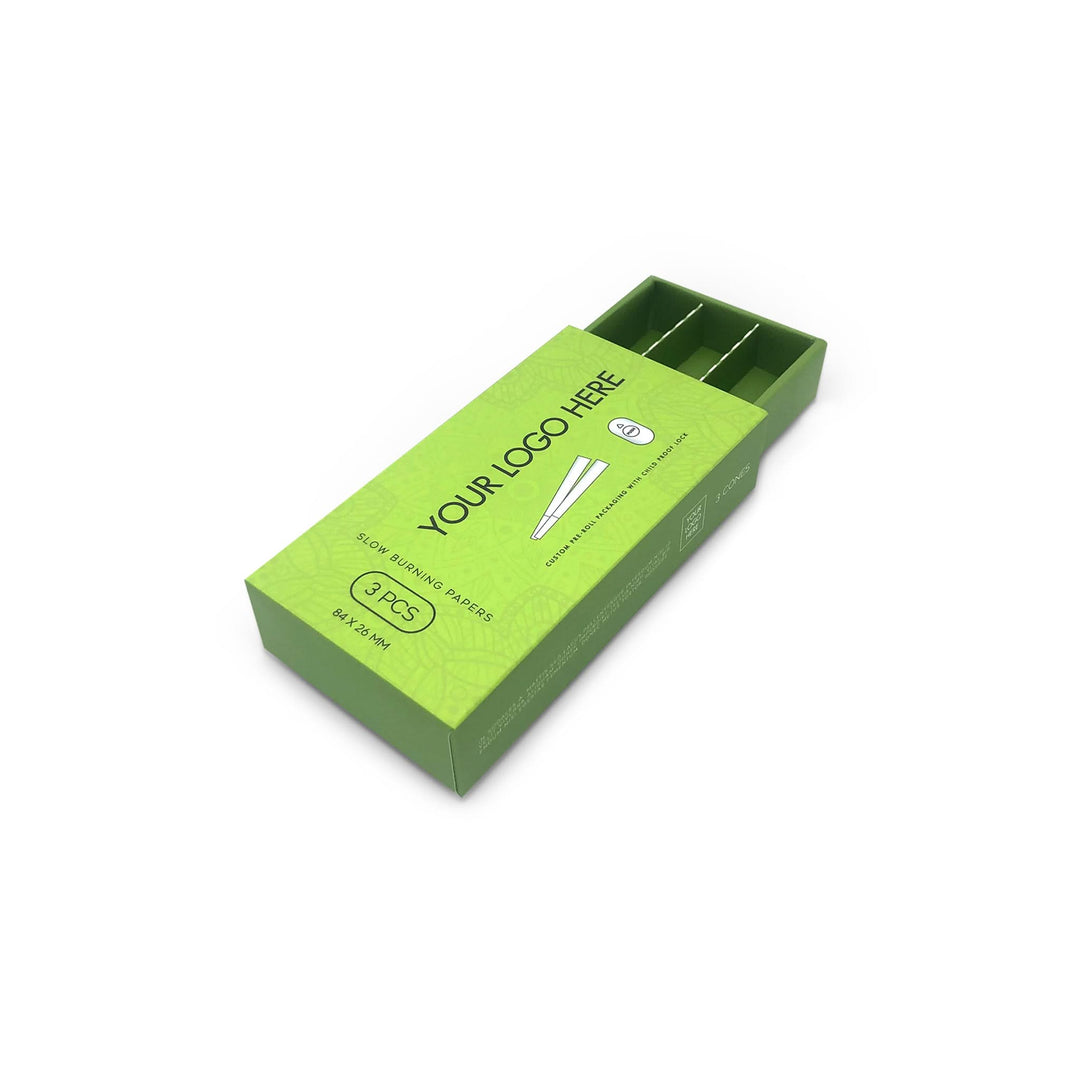 Custom Pre Rolled Turned Edge Box 3PK Quarter Size