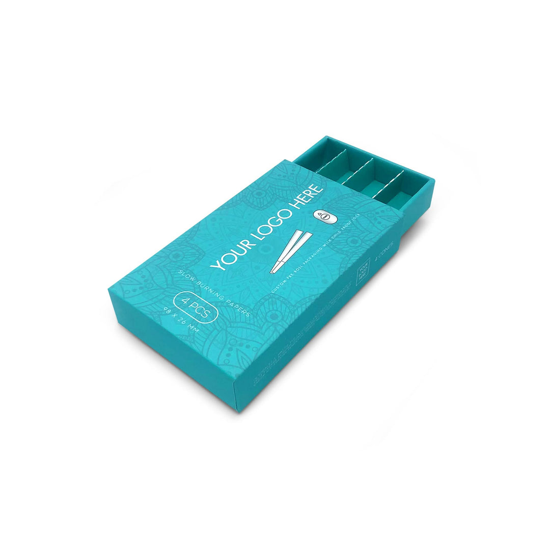 Custom Pre Rolled Turned Edge Box 4PK 98 Size