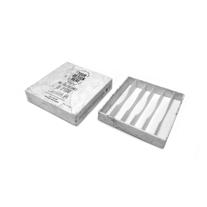 Custom Pre Rolled Turned Edge Box 6PK Quarter Size