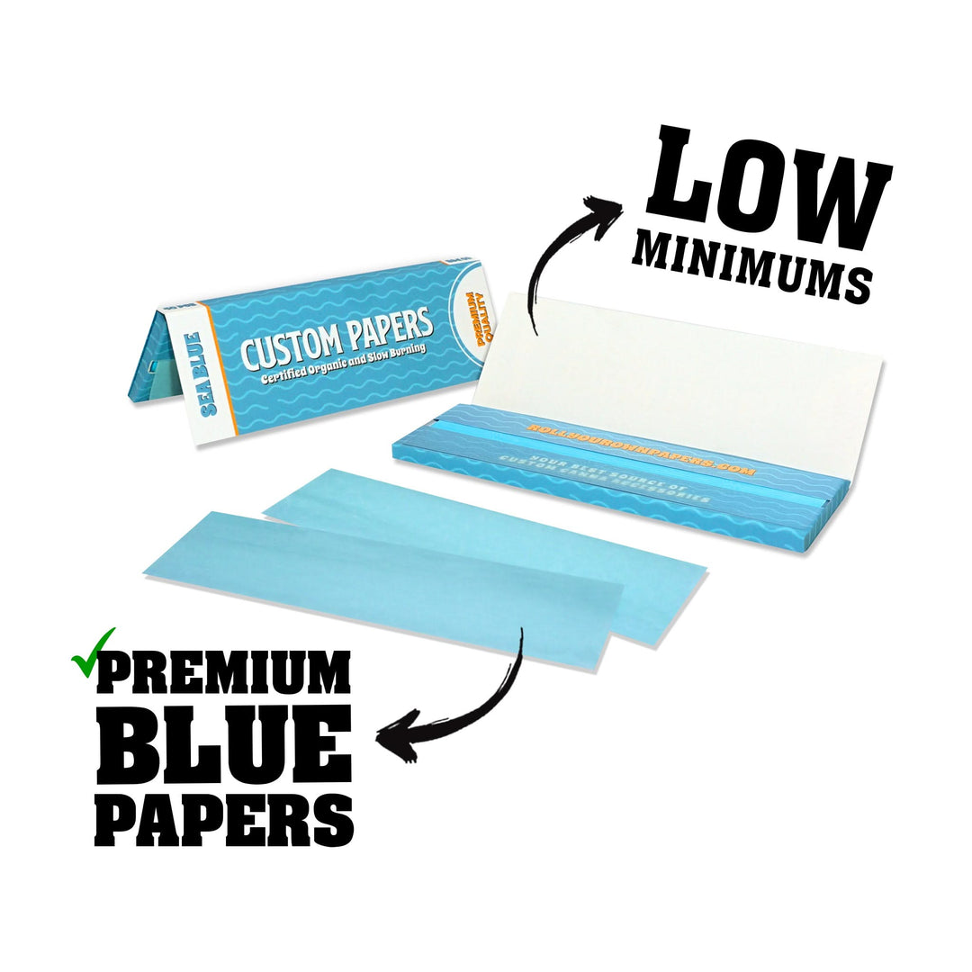 Custom Sea Blue Rolling Paper π