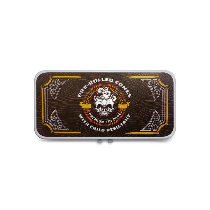 Custom Child Resistant Pre Rolled Cone Tin Case