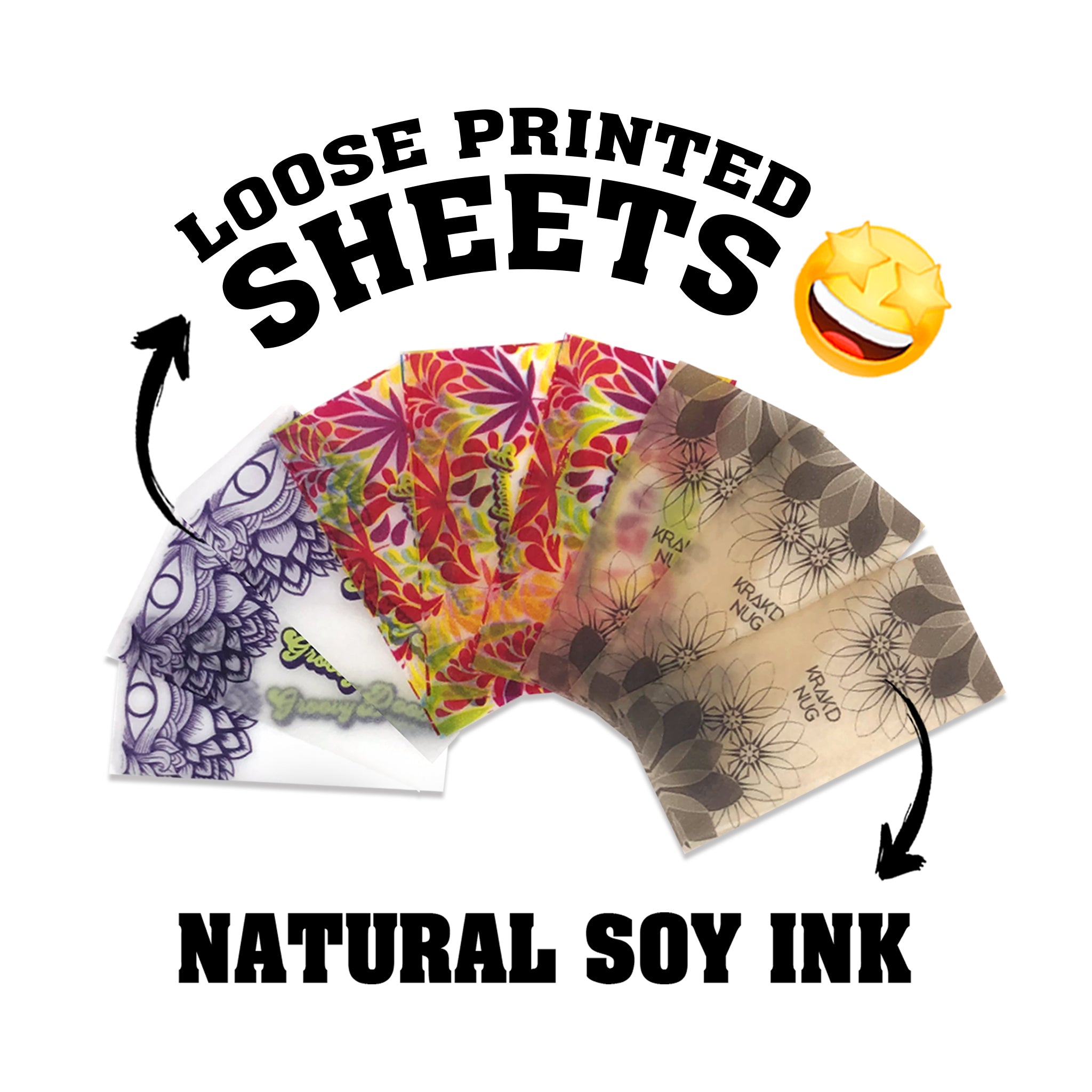 Printed Rolling Paper Gummed Loose Sheets