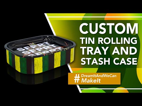 Custom 2 in 1 Tin Rolling Tray and Stash Case