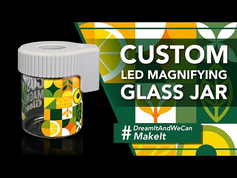 Custom LED Magnifying Glass Jar