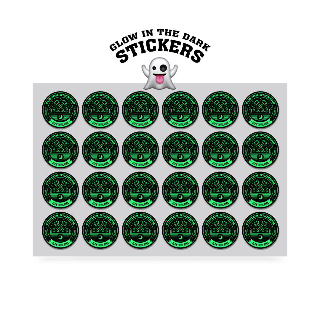 2.5" Custom Printed Glow in the Dark Stickers
