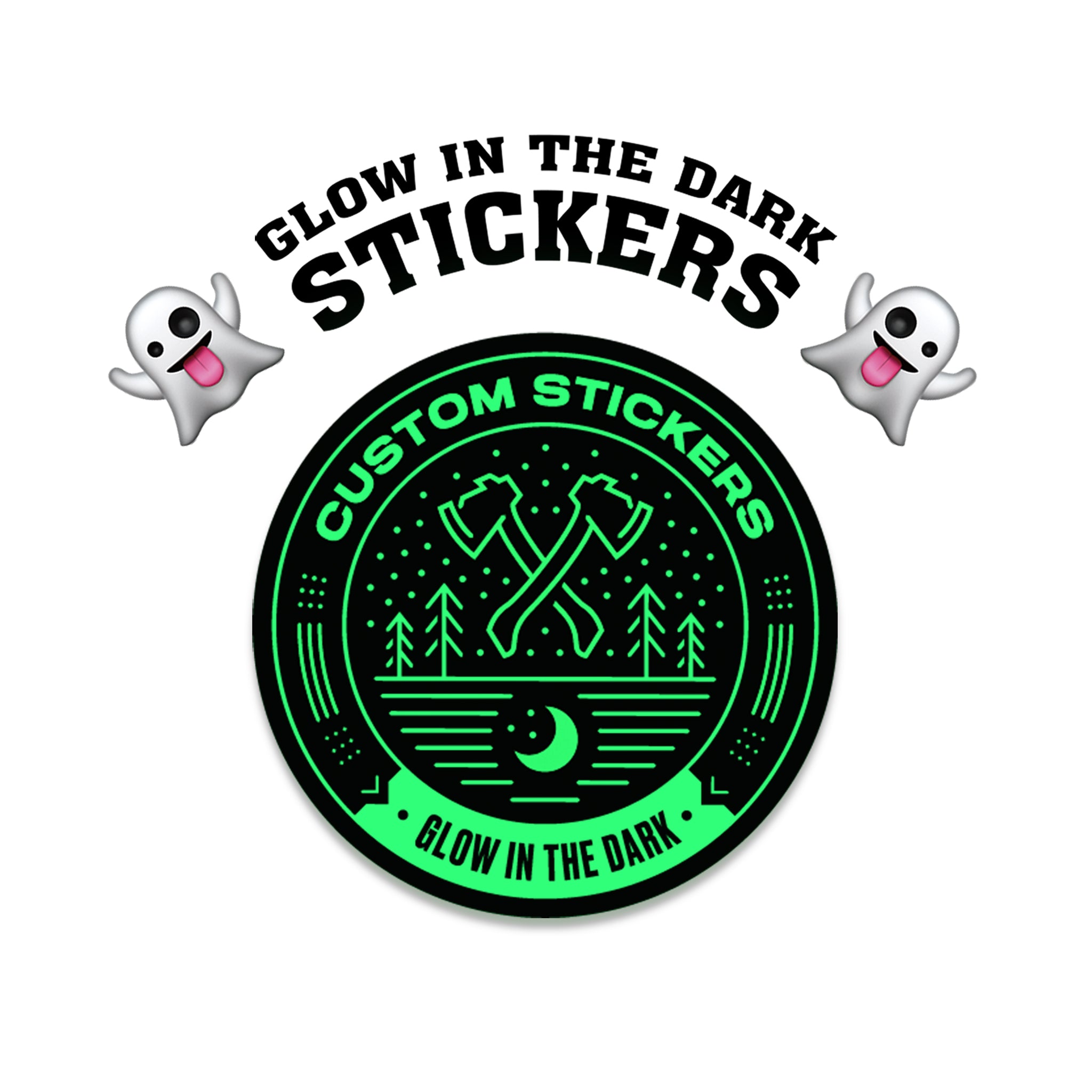 2.5" Custom Printed Glow in the Dark Stickers