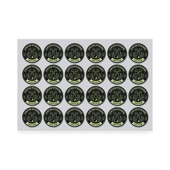 2.5" Custom Printed Glow in the Dark Stickers