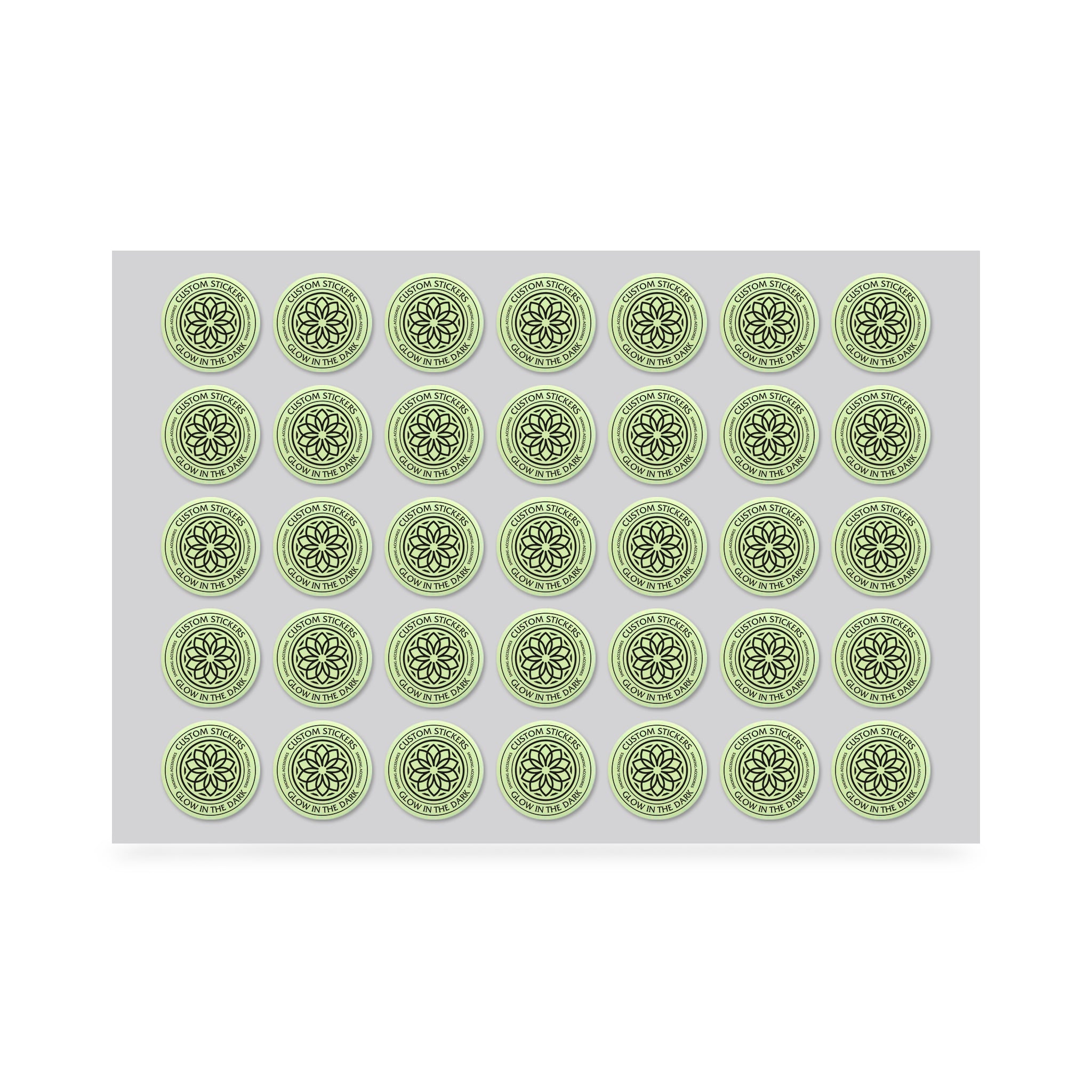 2" Custom Printed Glow in the Dark Stickers