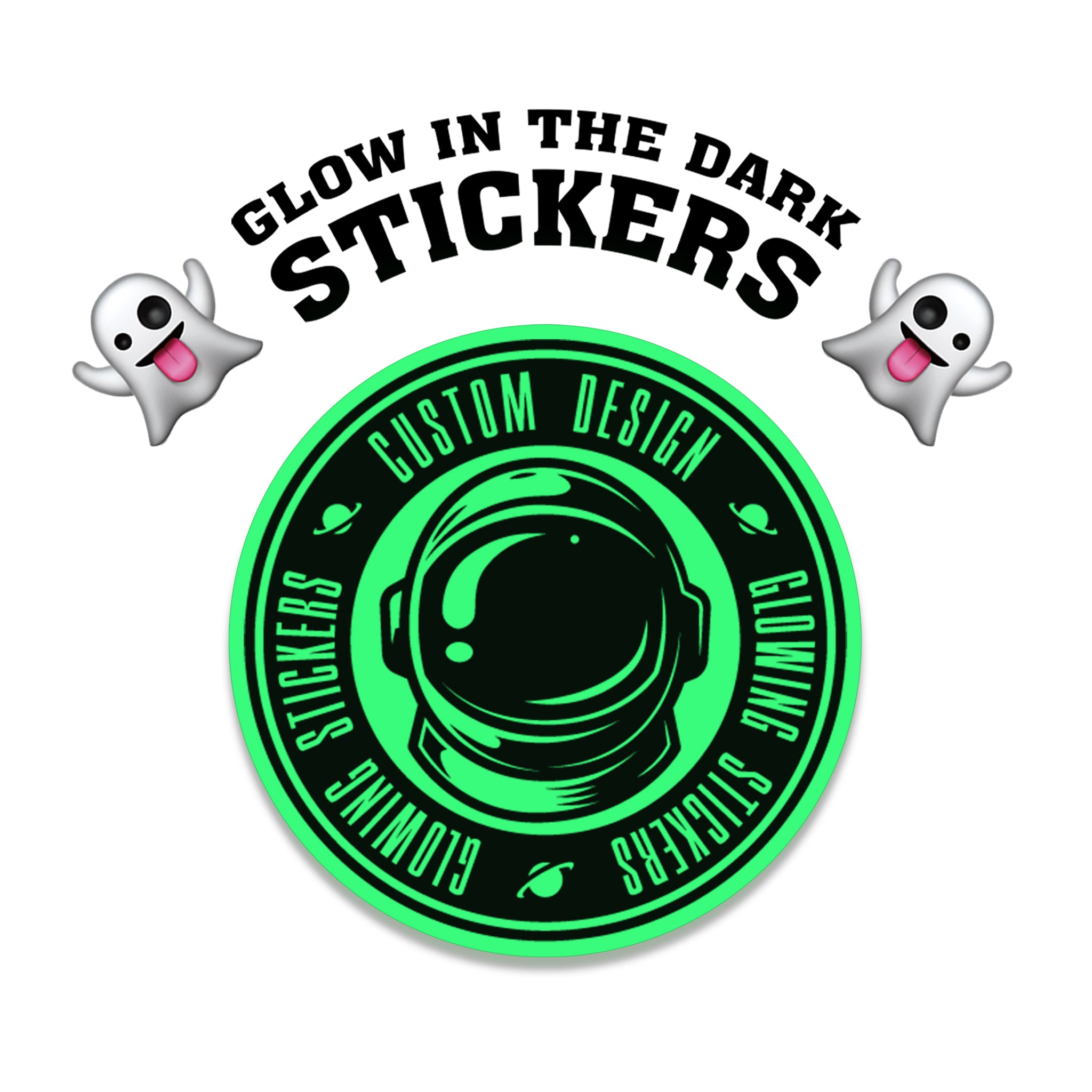 4" Custom Printed Glow in the Dark Stickers