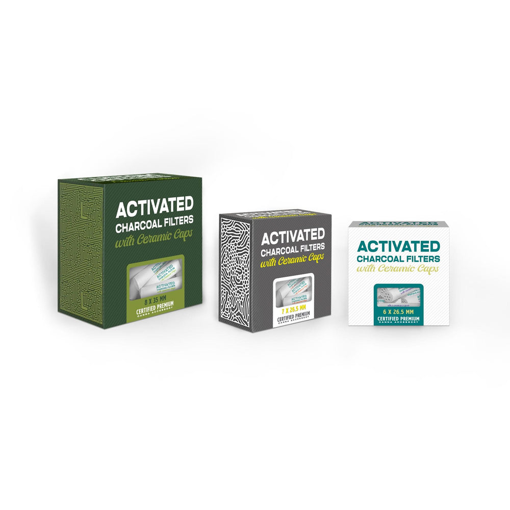 Activated Charcoal Filters with Ceramic Caps