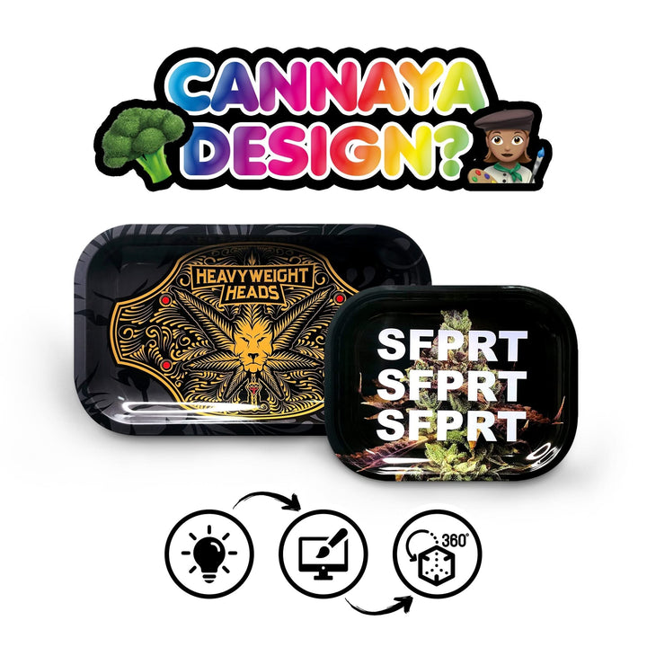 🥦 CANNAYA DESIGN? 👩‍🎨 - Custom Tin Rolling Tray - Large