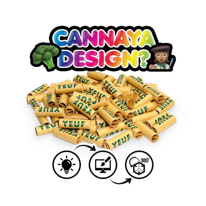 🥦 CANNAYA DESIGN? 👩‍🎨 - RollPros Blackbird Compatible S-Shaped Pre-Rolled Custom Printed Crutch Tips | Bulk Packaging