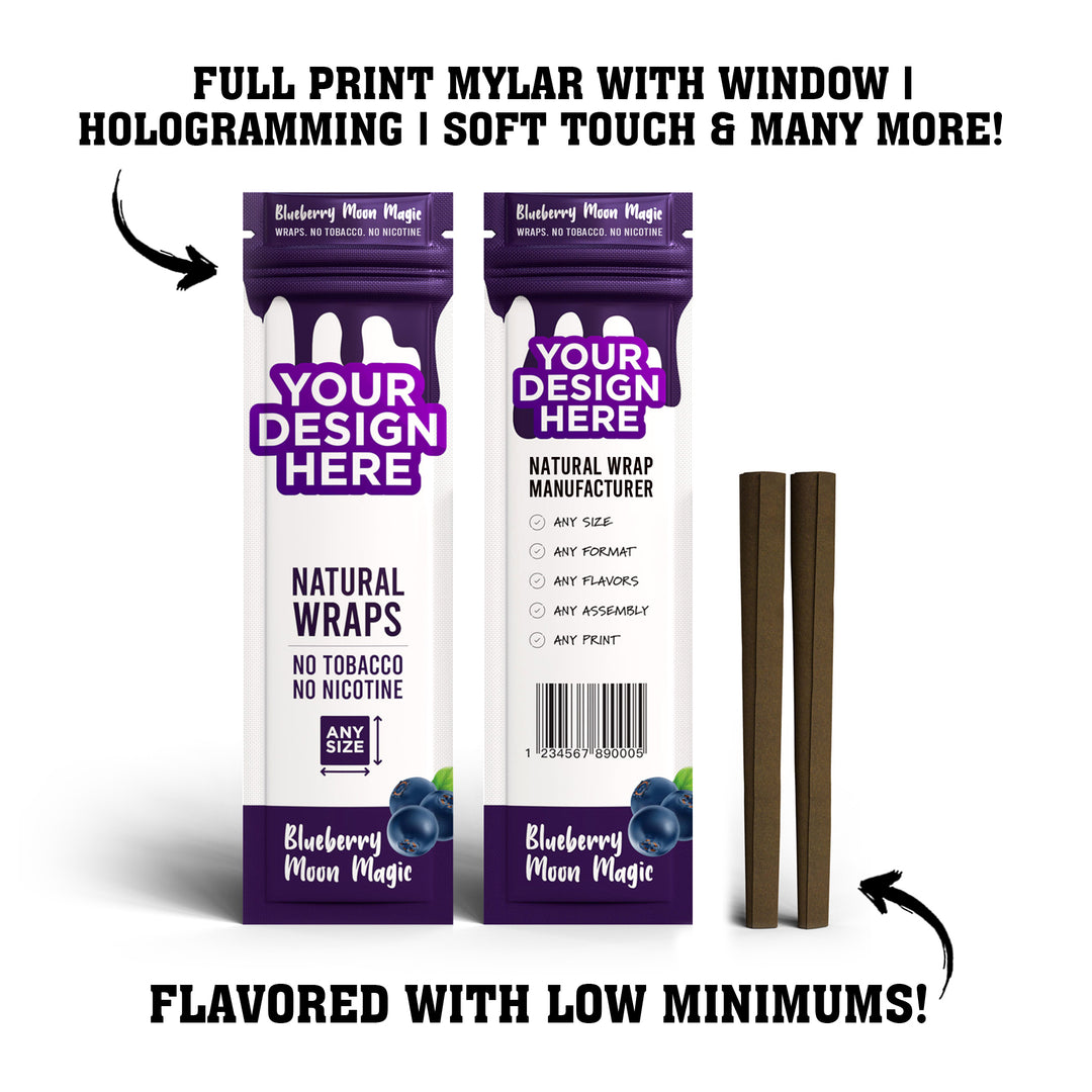 CUSTOM FLAVORED NATURAL WRAP CURLS IN MYLAR BAG