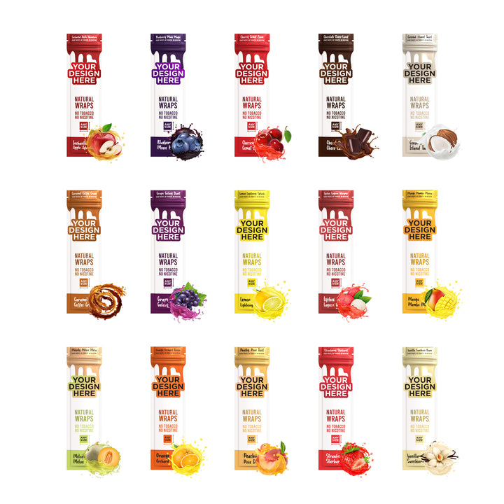 CUSTOM FLAVORED NATURAL WRAP CURLS IN MYLAR BAG