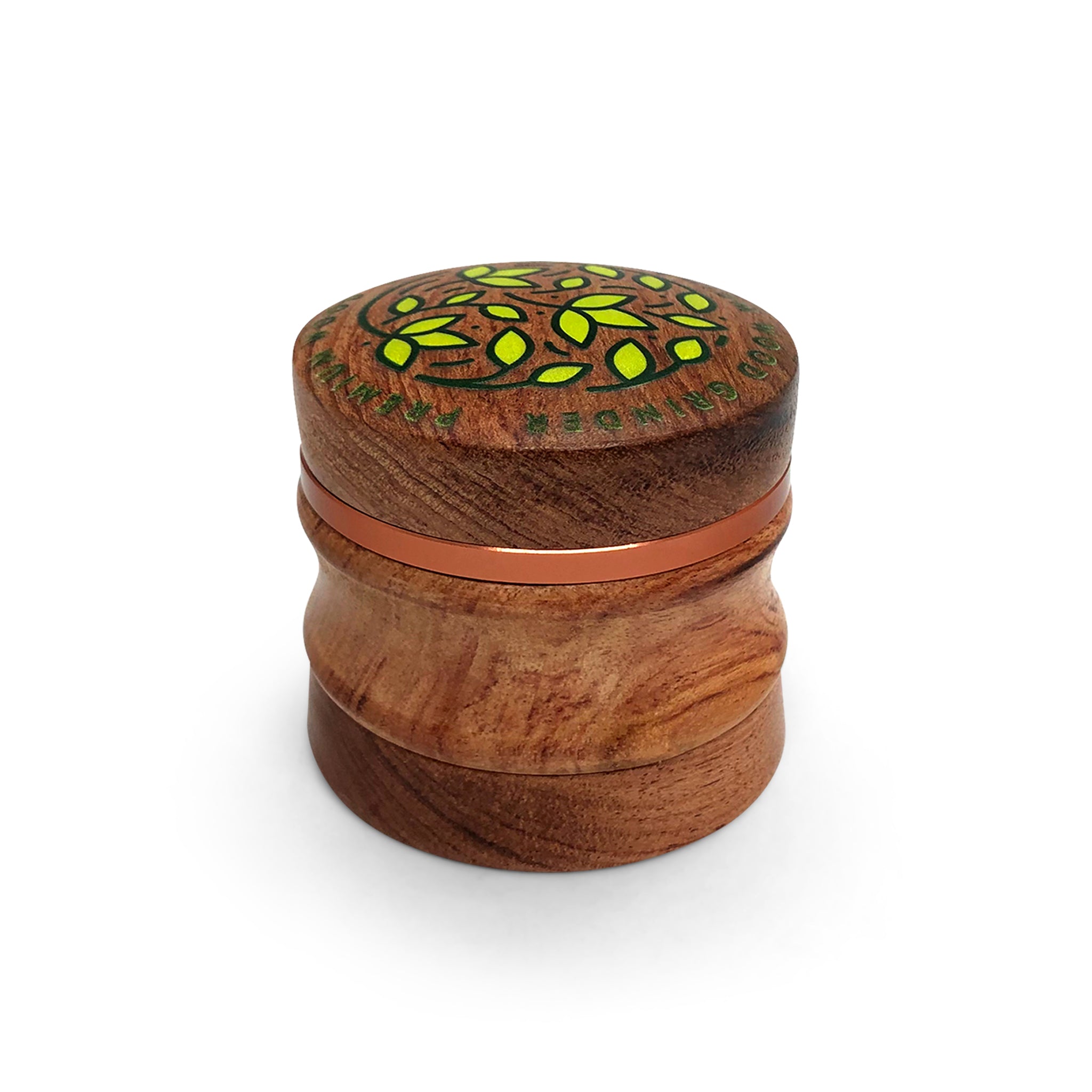 Custom Curved Wood In Rose Gold Metal Grinder
