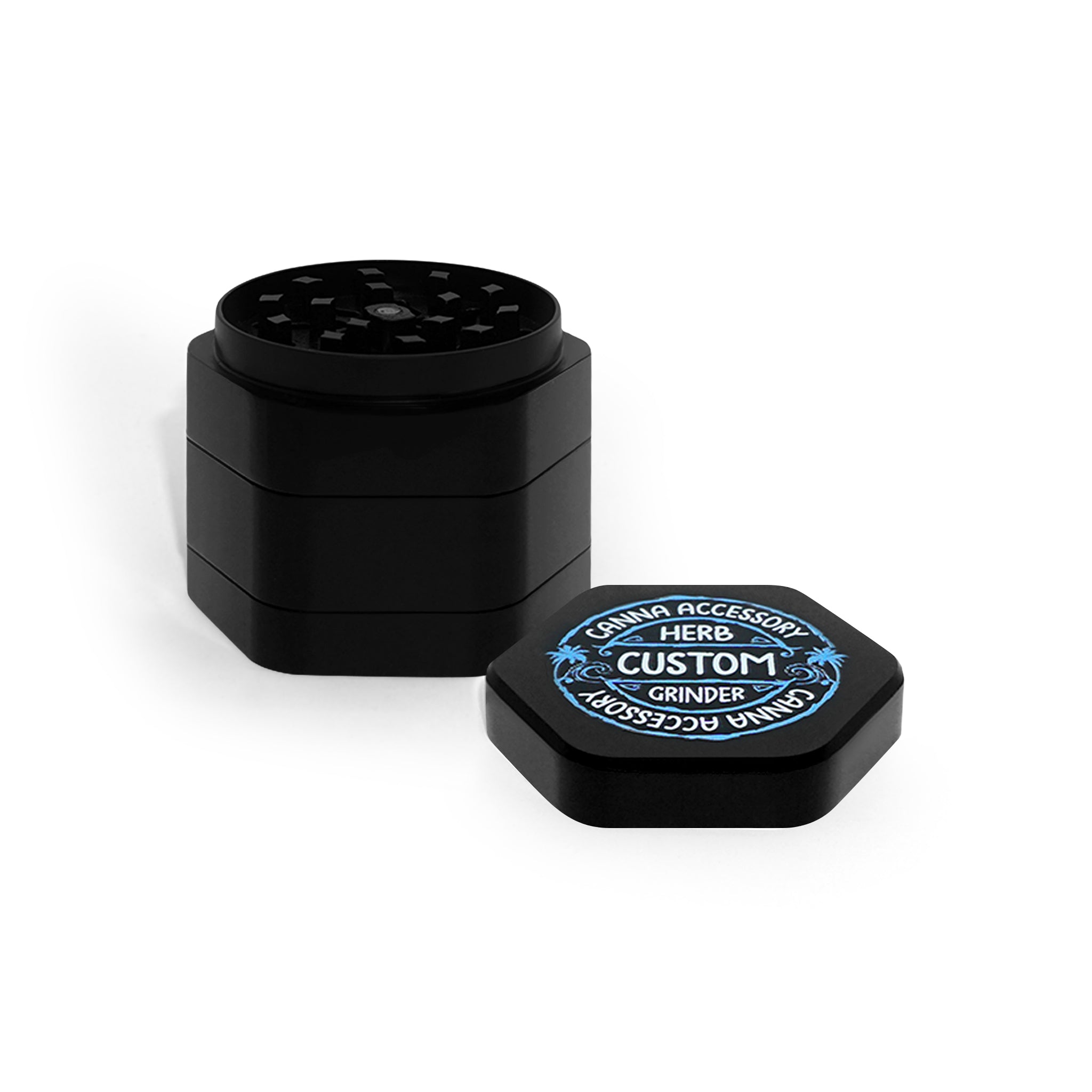 Custom Hexagon Black Grinder (58MM*50MM)