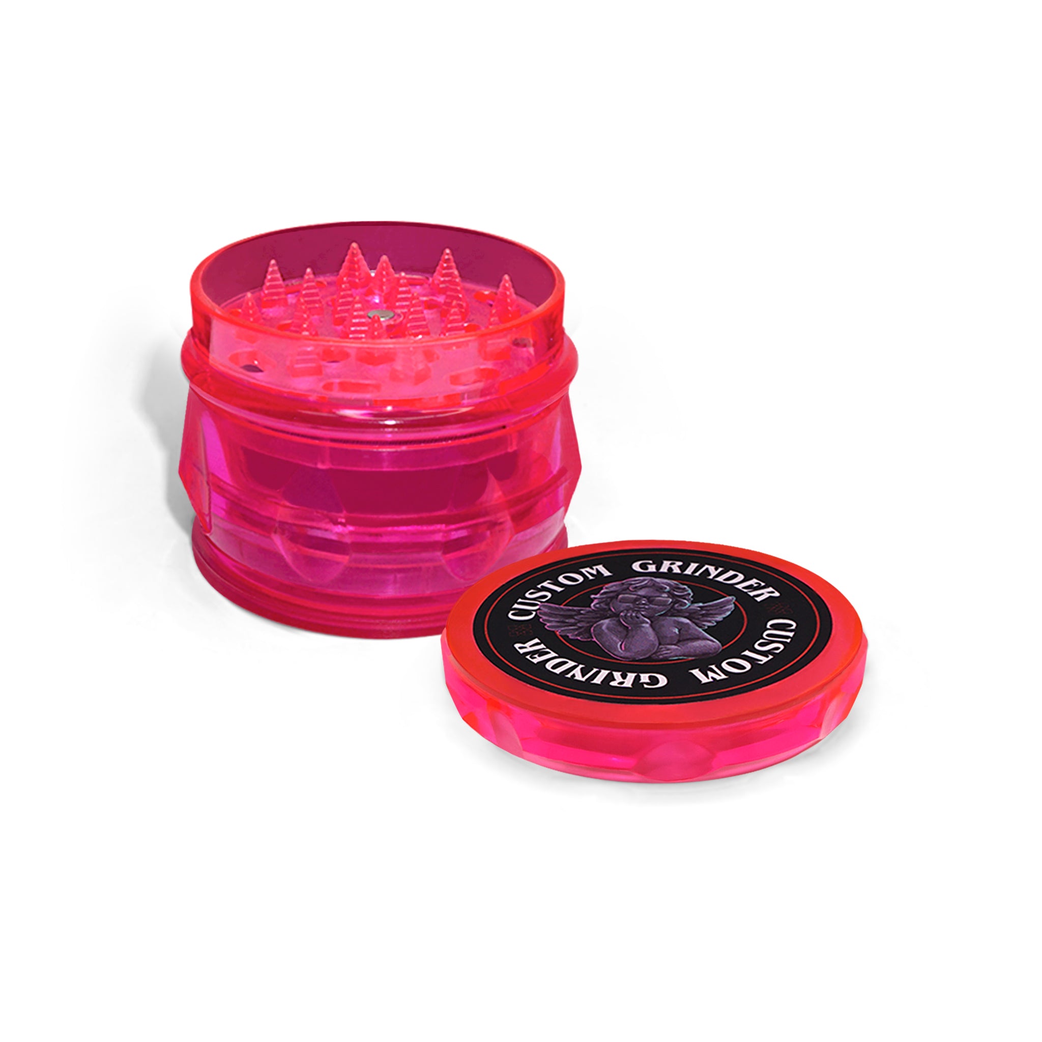 Custom Octagon Neon Pink Plastic Grinder (55MM*45MM)