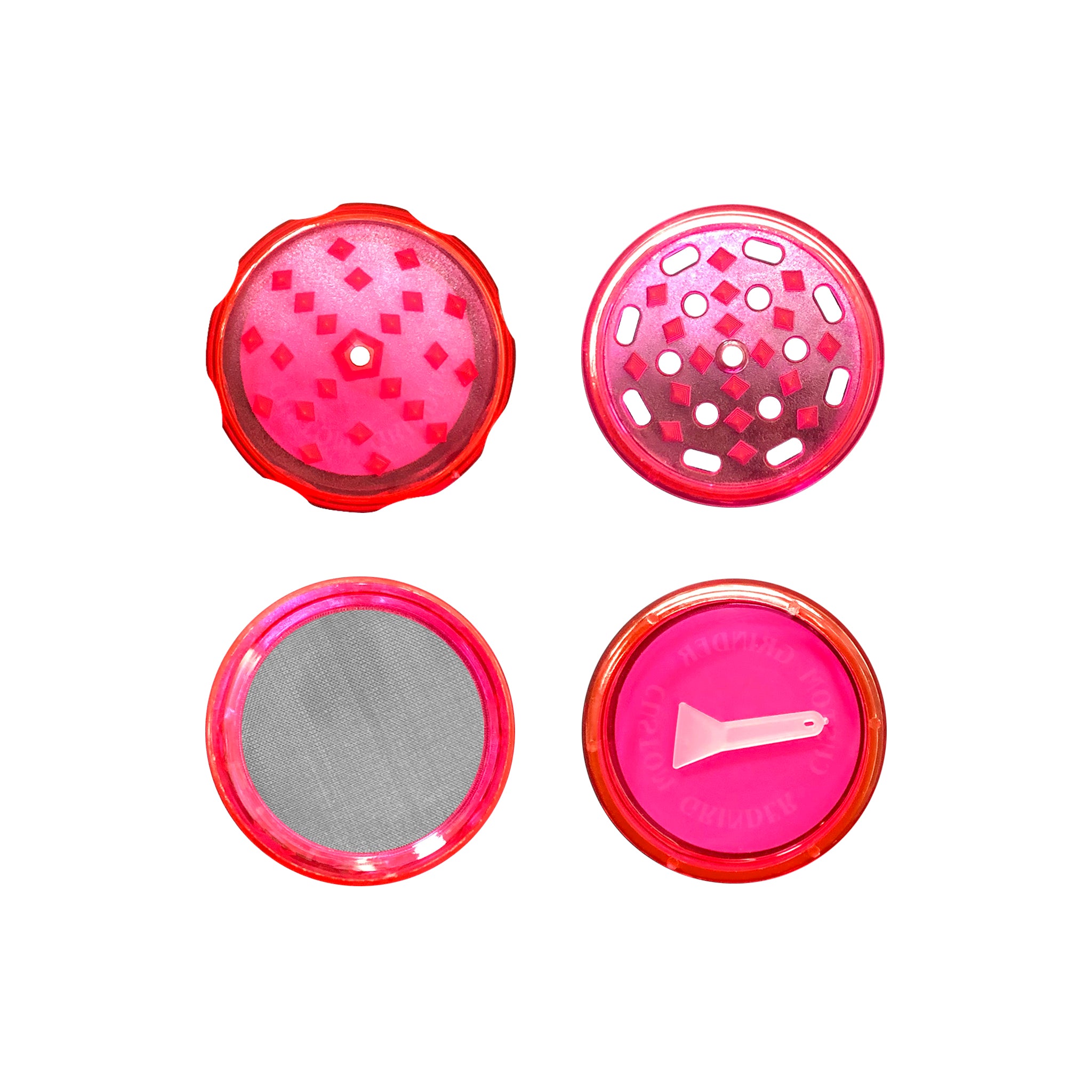 Custom Octagon Neon Pink Plastic Grinder (55MM*45MM)