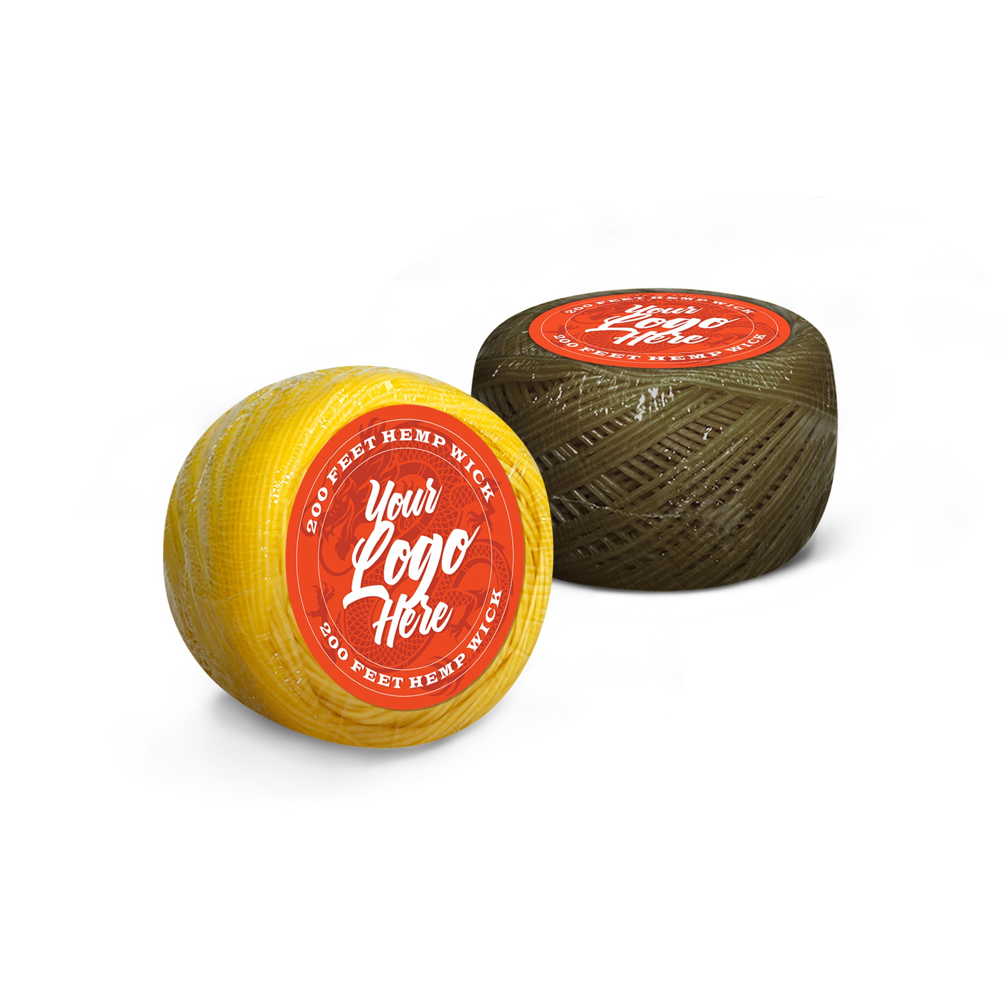 Custom Organic Hemp Beeswax Wick Bobbin Sticker Packaging