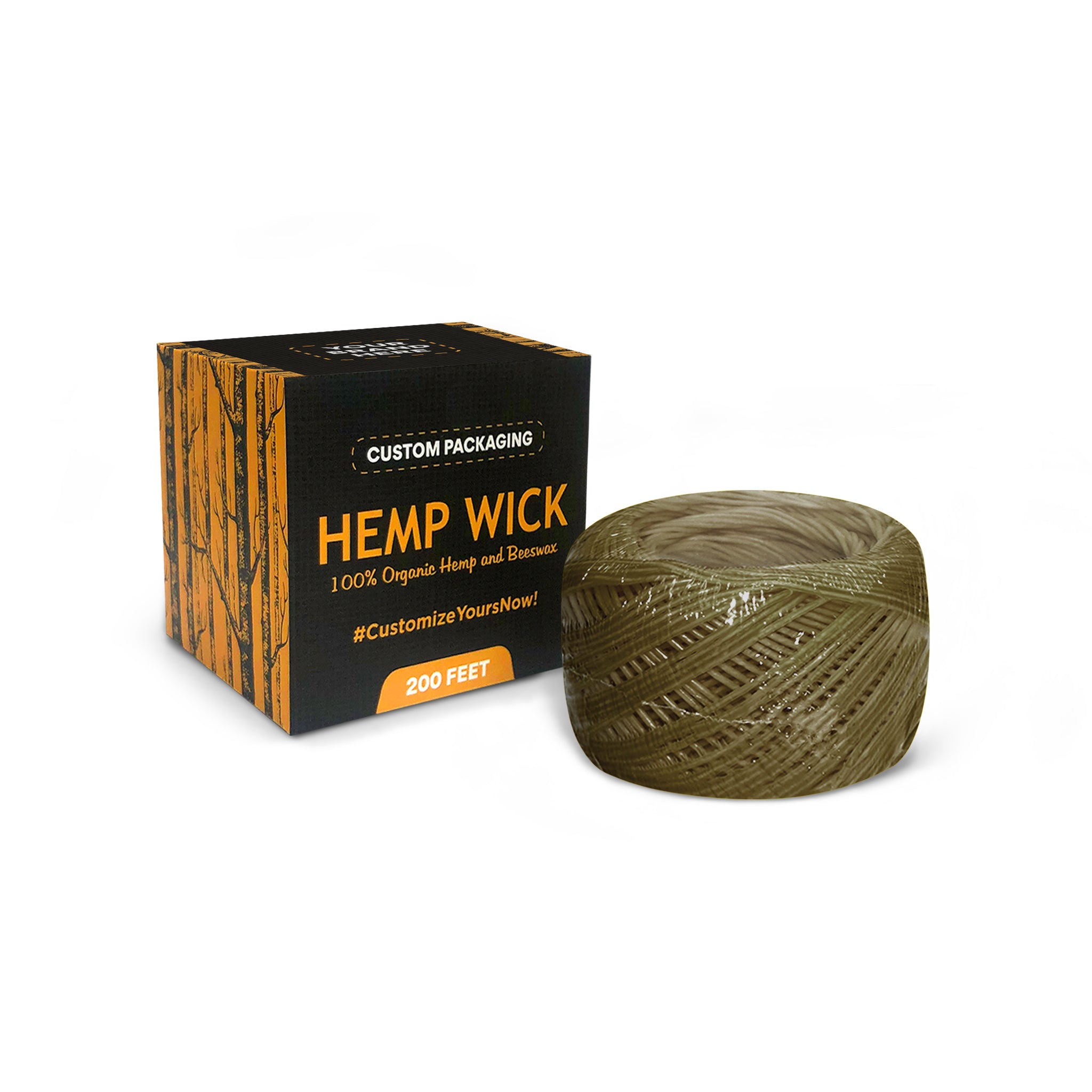 Custom Organic Hemp Beeswax Wick In Box Packaging