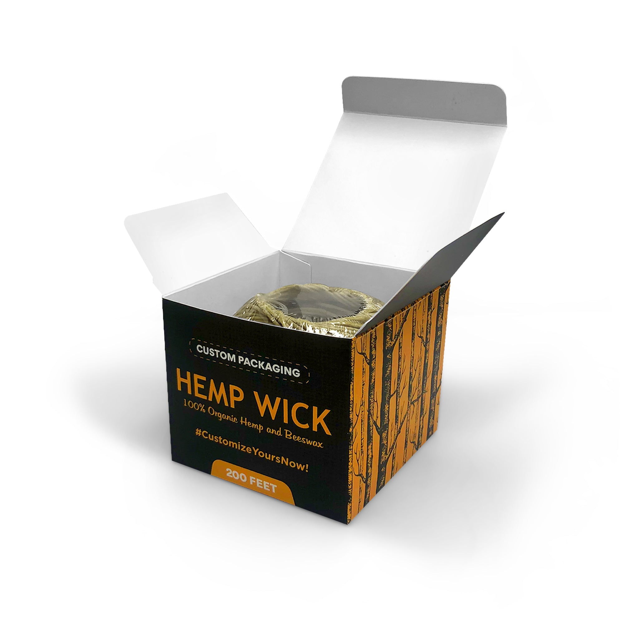 Custom Organic Hemp Beeswax Wick In Box Packaging