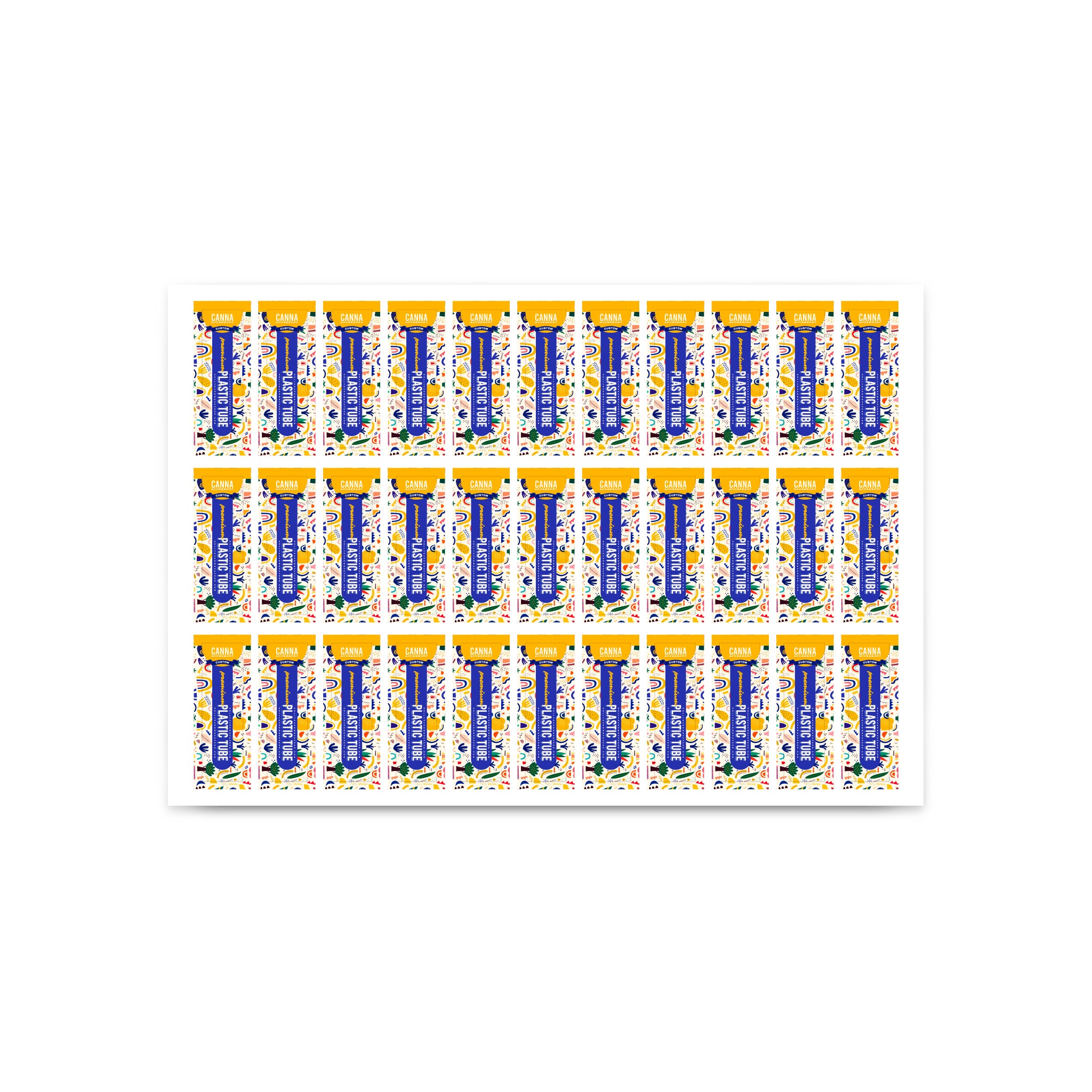 Custom Pre rolled Cone Plastic Tube Stickers