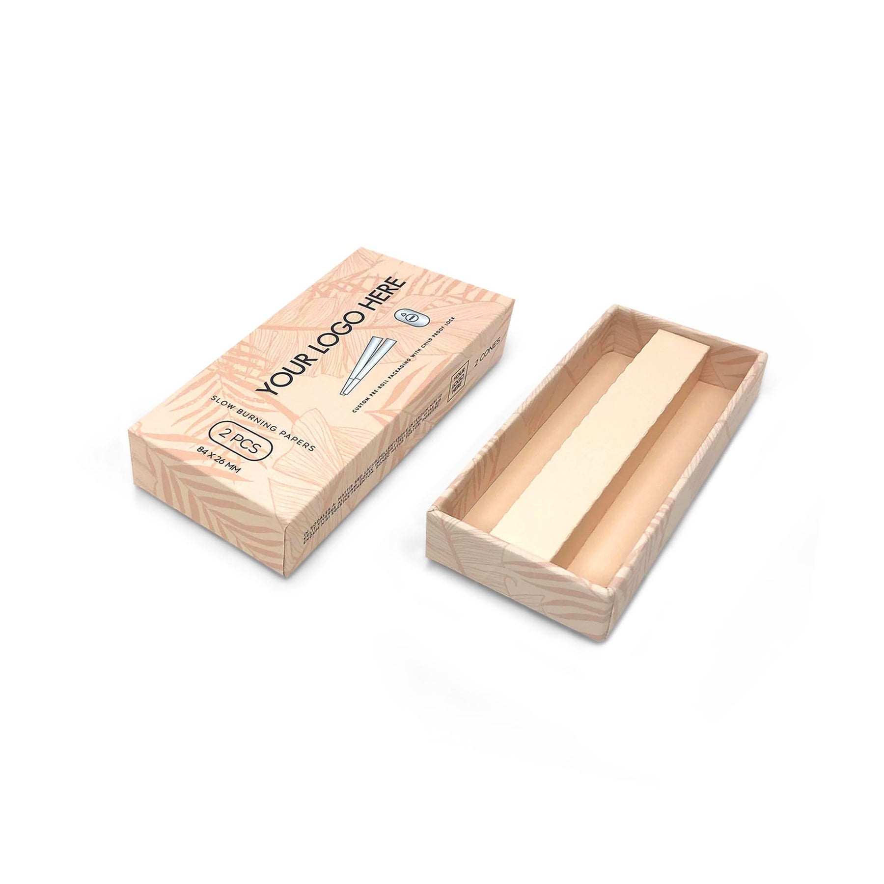Custom Pre Rolled Turned Edge Box 2PK Quarter Size – ROLL YOUR OWN ...