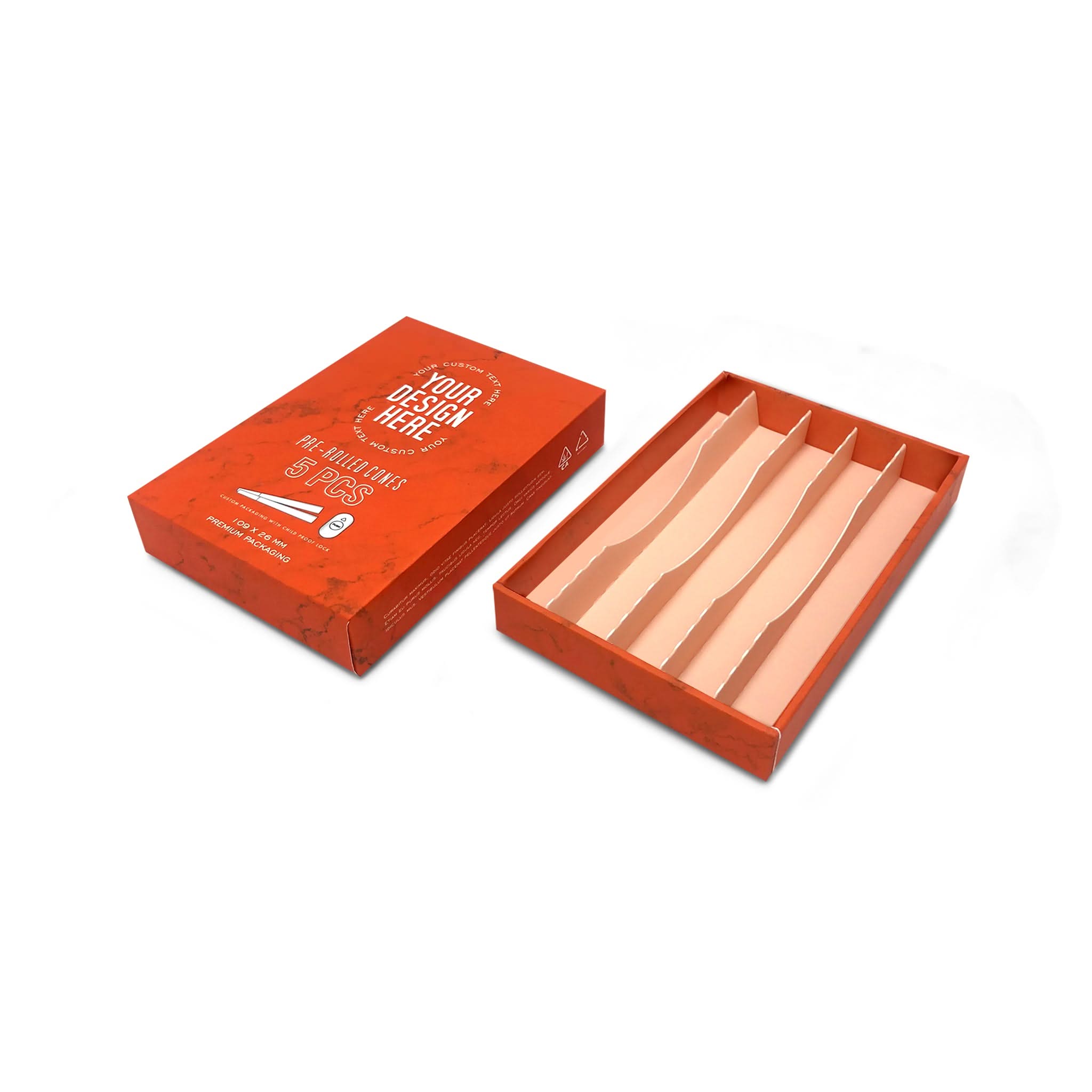 Custom Pre Rolled Turned Edge Box 5PK King Size – ROLL YOUR OWN PAPERS.COM