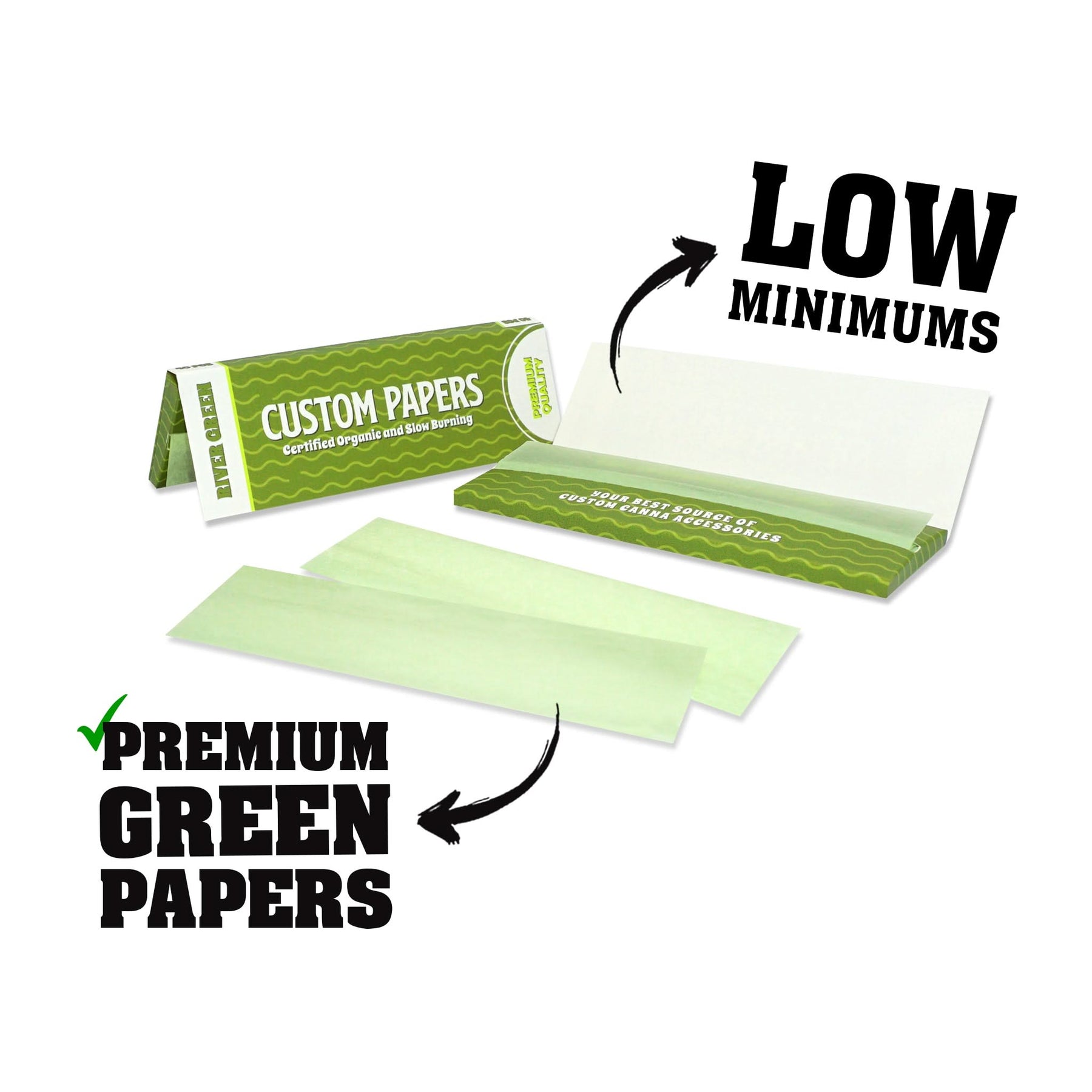 Custom River Green Rolling Papers | Worldwide Free Shipping | Cannabis ...