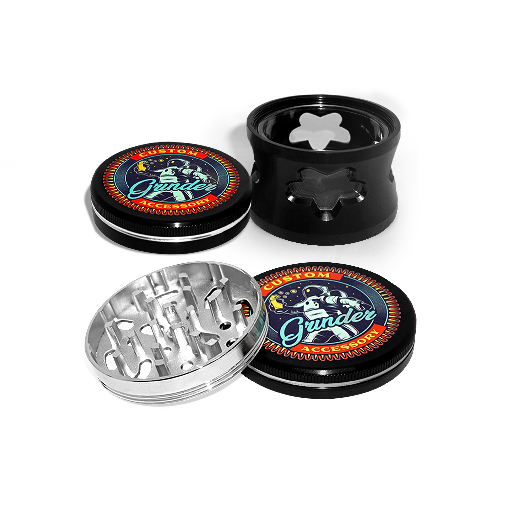 Custom Round Black Grinder (62MM*64MM)