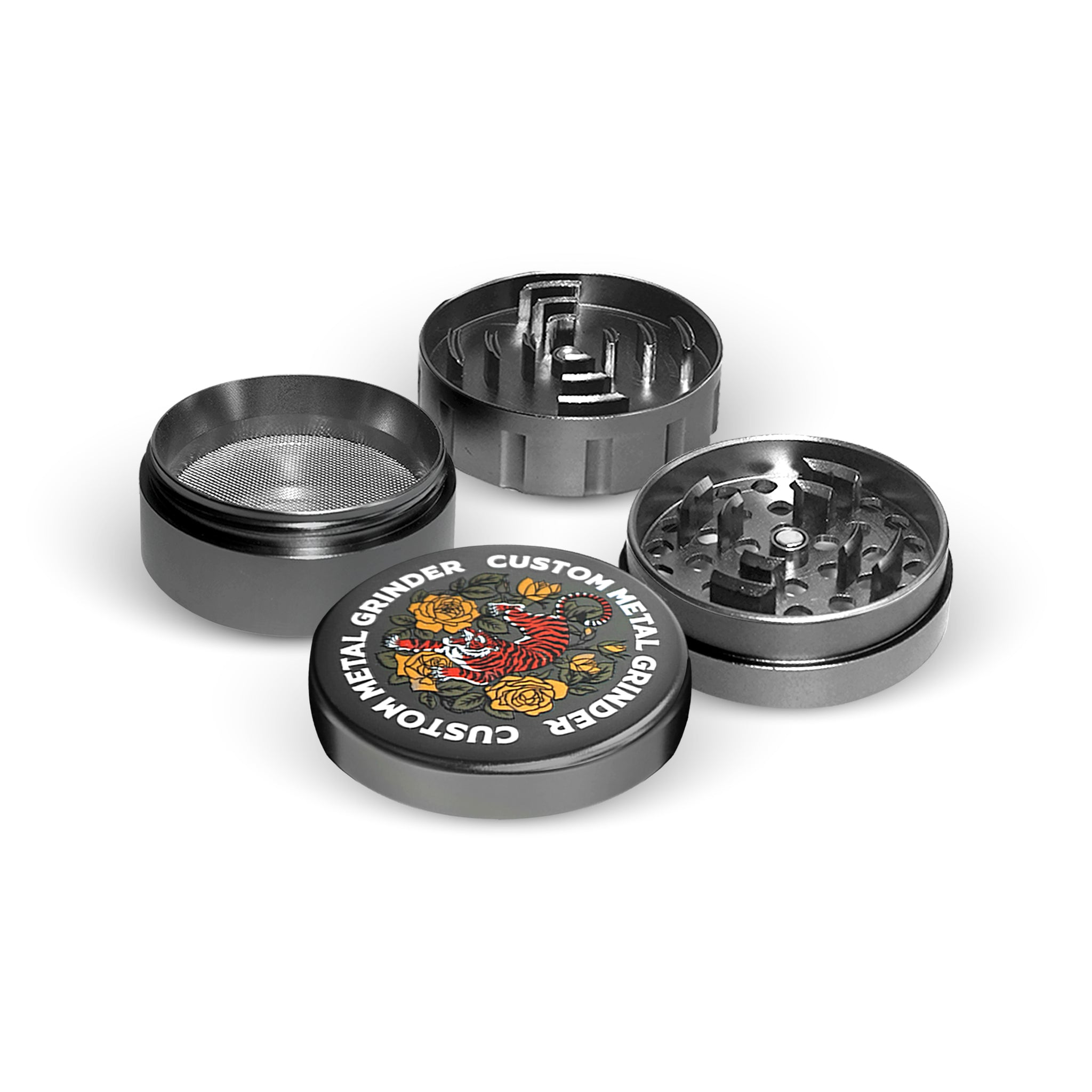 Custom Round Gun Metal Grinder (60MM*55MM)