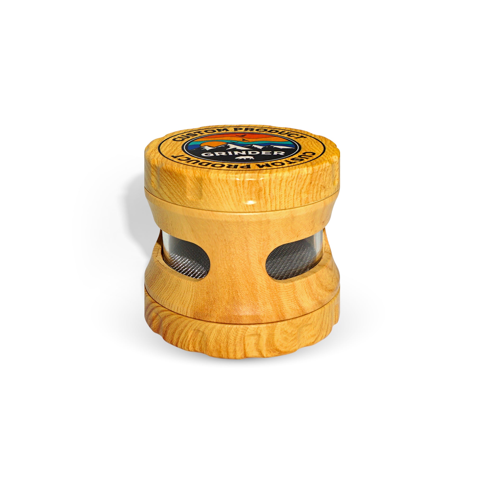 Custom Round Honey Maple Plastic Grinder (63MM*60MM)