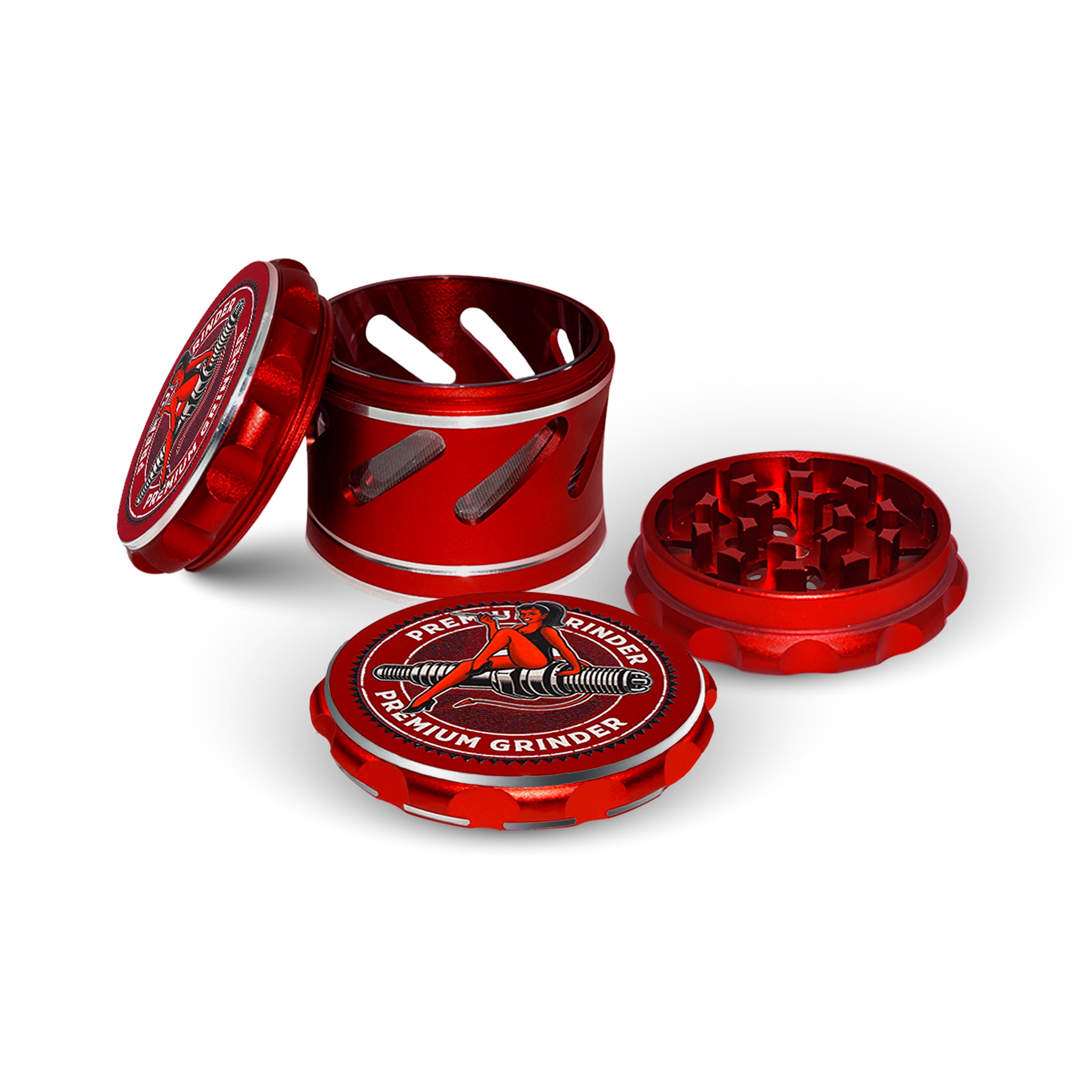 Custom Round Red Grinder (63MM*70MM)