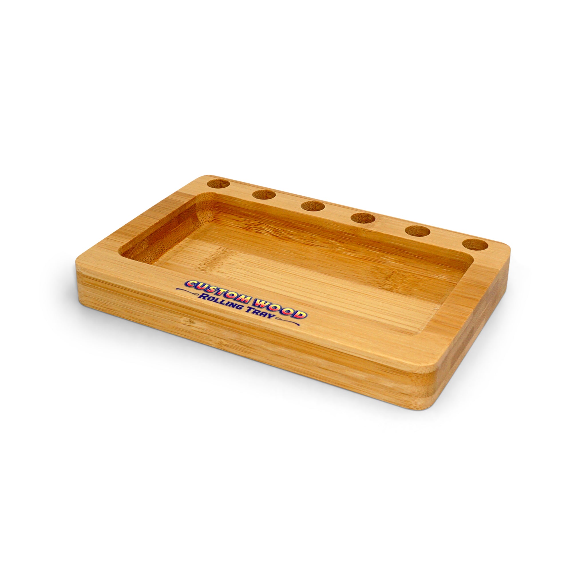 Custom Wood Rolling Tray With Pre Rolled Cone Holders